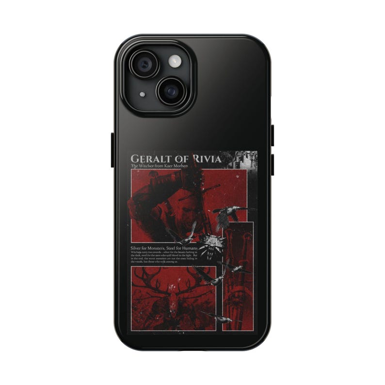 Witcher Geralt von Rivia Handyhülle, Stahl für Menschen Silber für Monster Schutzhülle Bild 4