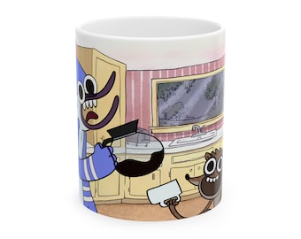 Mok Regular Show: Mordecai en Rigby Cartoon-koffiekop