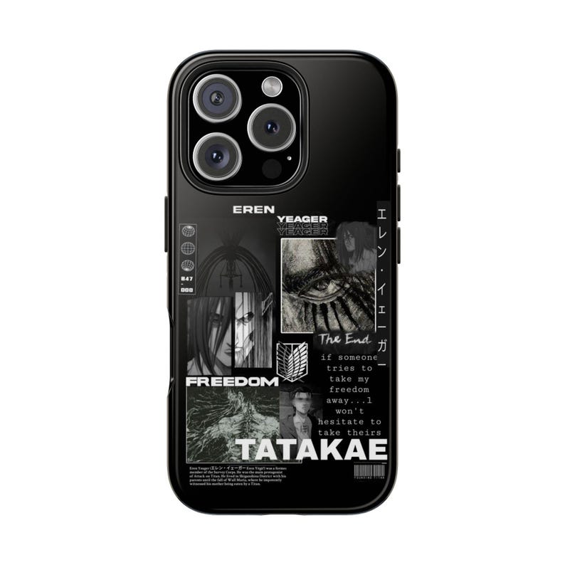 Funda para teléfono de Eren Yeager de Attack on Titan, portada de anime imagen 1