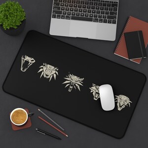 Witcher Schools Extra Large Mouse Pad, Viper, Bear, Wolf, Cat, Griffin Schools of The Witchers image 3