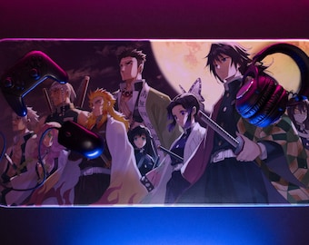 Tappetino per mouse da gioco RGB Demon Slayer, Kimetsu No Yaiba LED