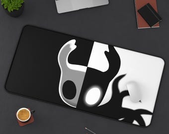 Tappetino per mouse XXL con motivo Hallow Knight in bianco e nero Ying Yang come arte