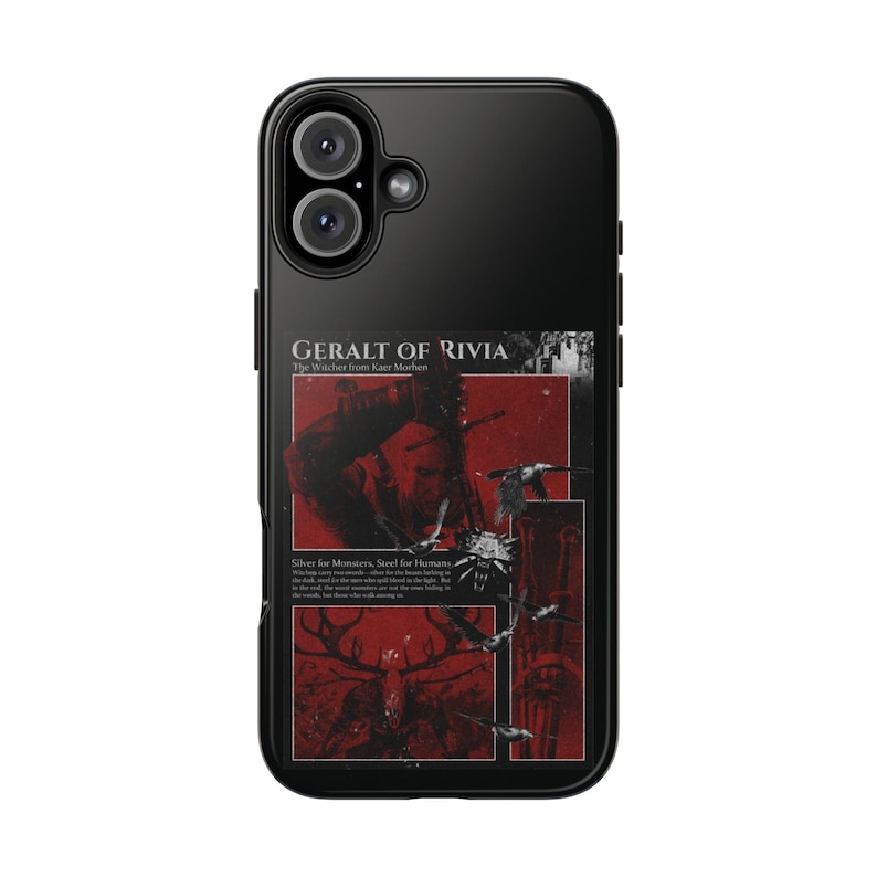 Witcher Geralt von Rivia Handyhülle, Stahl für Menschen Silber für Monster Schutzhülle Bild 1
