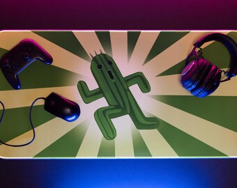 Tappetino per mouse LED RGB Final Fantasy Cactus: tappetino da scrivania per gaming unico