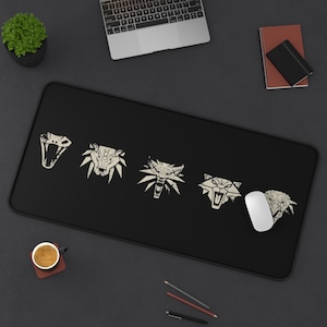 Witcher Schools Extra Large Mouse Pad, Viper, Bear, Wolf, Cat, Griffin Schools of The Witchers image 1