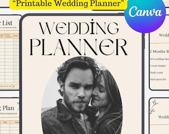 Hochzeitsplaner Template, Canva, Sofort Download (PDF)