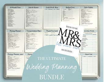 Ultimative Hochzeitsplanung Bundle | 75+ Seite Hochzeitsplaner | Bearbeitbare Leinwand Hochzeit | Ringbuch Hochzeit | Sofort Download
