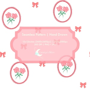 Shabby Chic Red Rose Seamless Pattern, Preppy Floral Digital Paper, Grandmillennial Vintage Roses, Junk Journal Coquette Paper Pack