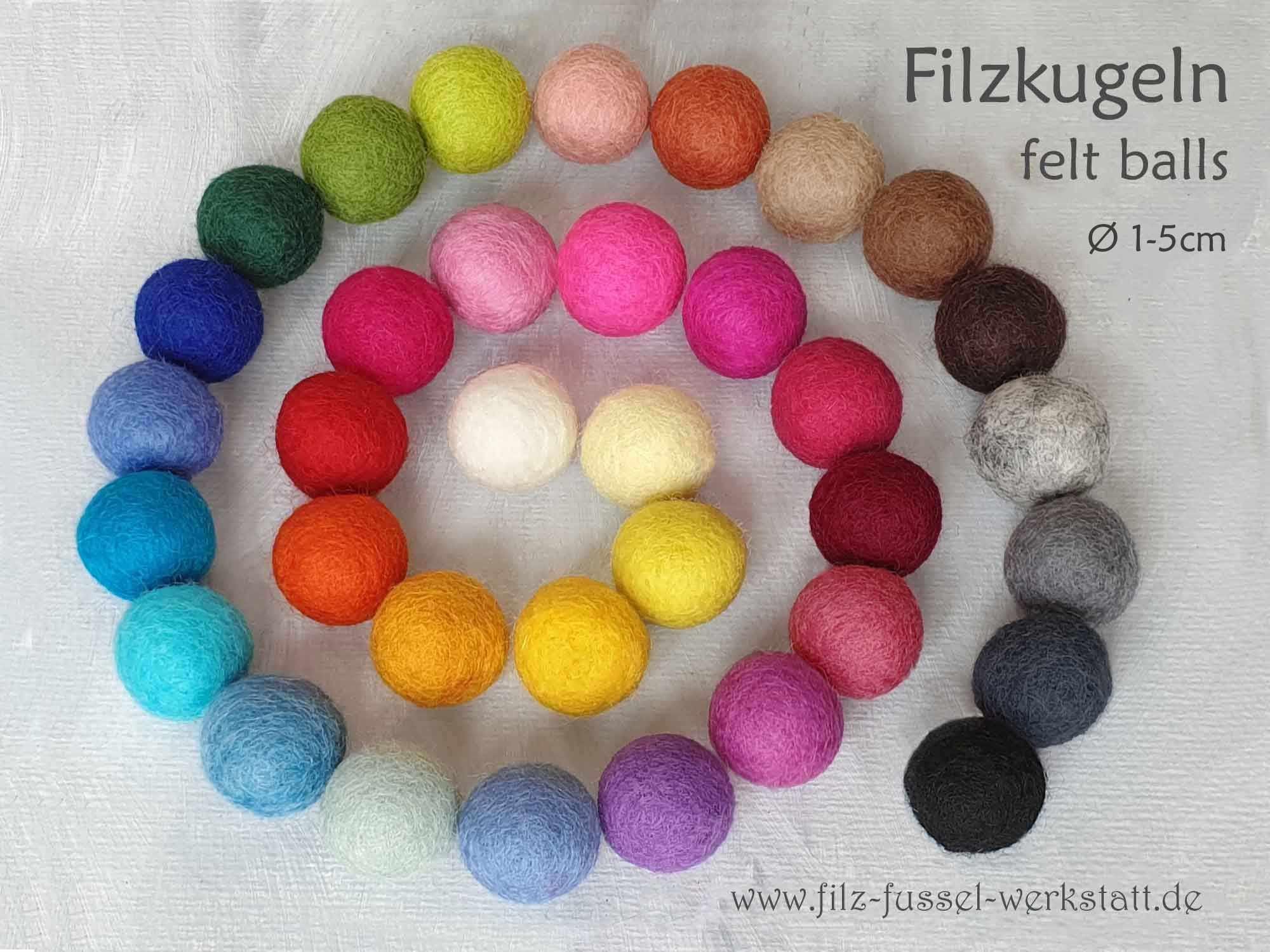 Lot de 200 boules en feutre de laine 20 mm multicolores pour décoration de Noël