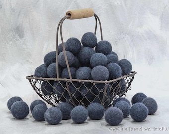 Viltballen, donkergrijs, vilten kralen, viltballen om mee te knutselen, kleurrijk, wollen vilt, vilten pompons, vele maten
