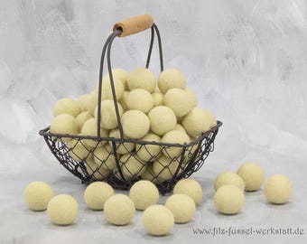 Viltballen, pastelgeel, vilten kralen, viltballen om mee te knutselen, kleurrijk, wollen vilt, vilten pompons, diverse maten