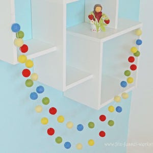 Garland, felt balls, great colors, children&#39;s room, decoration, birthday, felt, wall decoration, playroom, pom-pom garland, birthday decoration