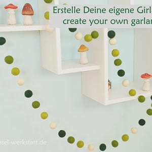 DIY garland, many colors and sizes, felt balls, wall decoration, felt beads, wool felt, for crafting, felt pom pom, spring colors, craft set