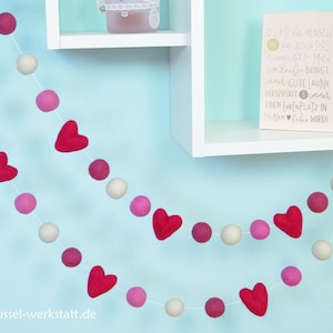 Garland, Christmas, wall decoration, birthday, felt, Valentine&#39;s Day, decoration, felt balls, baby room, wall decoration, pom-pom garland,