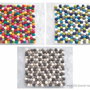 Sitzkissen, Filzkugeln, Ø40cm, Tischdeko, Filz, tolle Farben, eckig, Filzauflage, Sitzkissen, Sitzunterlage, Geschenk zum Einzug