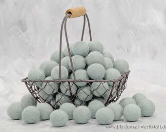 Viltballen, mintgroen, 1-5 cm, 100% wol (gevilt wol), vilten kralen, om te knutselen, DIY, vilten pompons, seizoenstafel