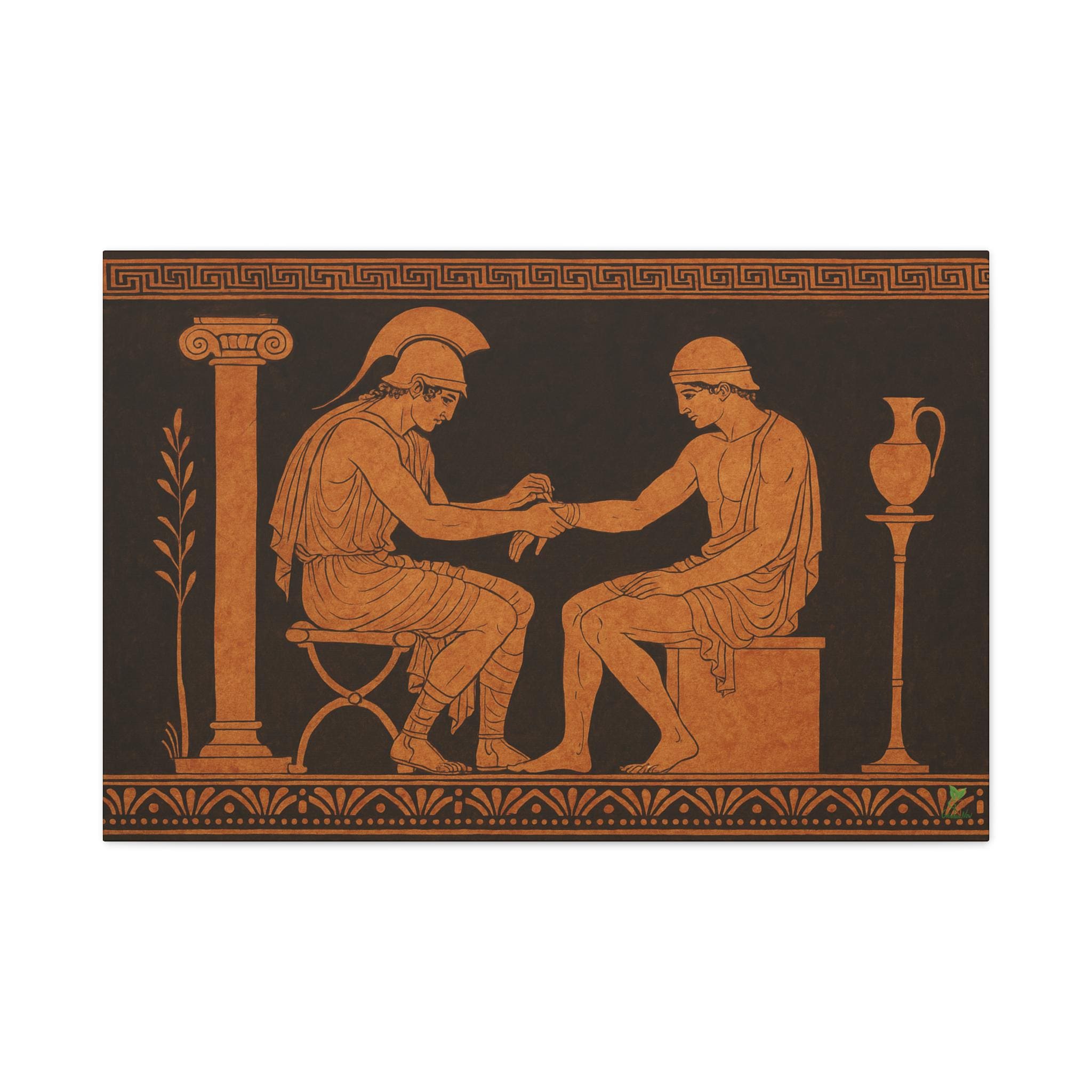 Achilles and Patroclus, Ancient Greek Vase Painting Style, 4th Century ...