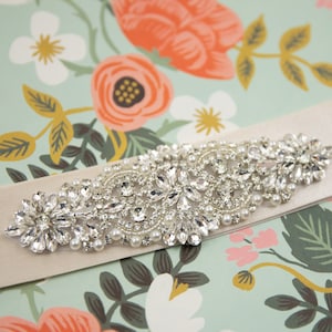 2&quot; rhinestone wedding belt - satin bridal belt with rhinestones in circle pattern - small