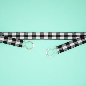 1 white & black plaid elastic waist belt, stretch belt for women image 2