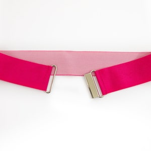 2&quot; pink satin elastic belt  | stretchy waist belts for women