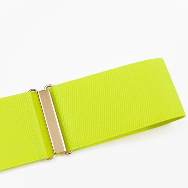 3" neon yellow elastic waist belt, stretch belt for women