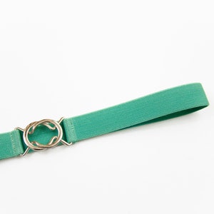 1" turquoise elastic waist belt, adjustable stretch belt for women