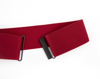 3" ruby red elastic waist belt, wide belts for women