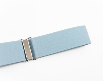 2" sky blue elastic waist belt, something blue for a brides dress