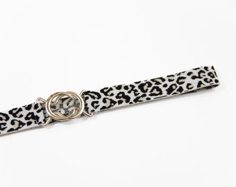 1" snow leopard belt, women's elastic belt, plus size stretch belt