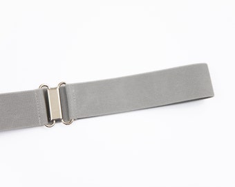 1.5" mouse grey elastic belt, stretch waist belt for women