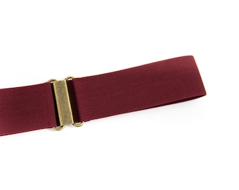 2" burgundy stretch waist belt, elastic belt for women