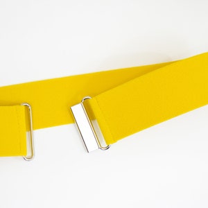 2" yellow elastic belt, stretch waist belt for women in regular and plus size