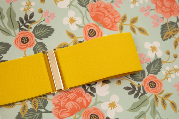 Ceinture elastique jaune soleil de 3 pouces large ceinture extensible pour femme Etsy France