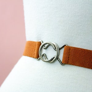 1" cinnamon brown waist belt - stretch belts for women