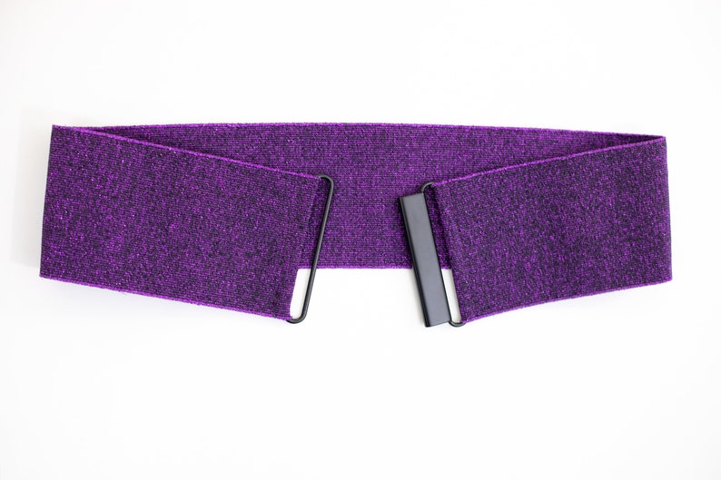 Purple glitter elastic waist belt for women stretch cinch Etsy