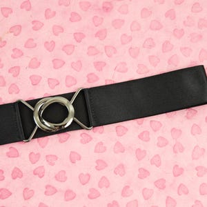1.5&quot; black satin belt - elastic waist belt for women