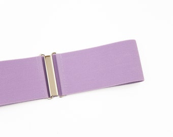 3" lavender purple elastic waist belt - wide belt for women