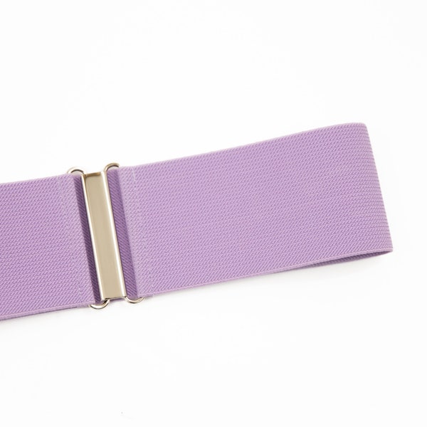 3" lavender purple elastic waist belt - wide belt for women