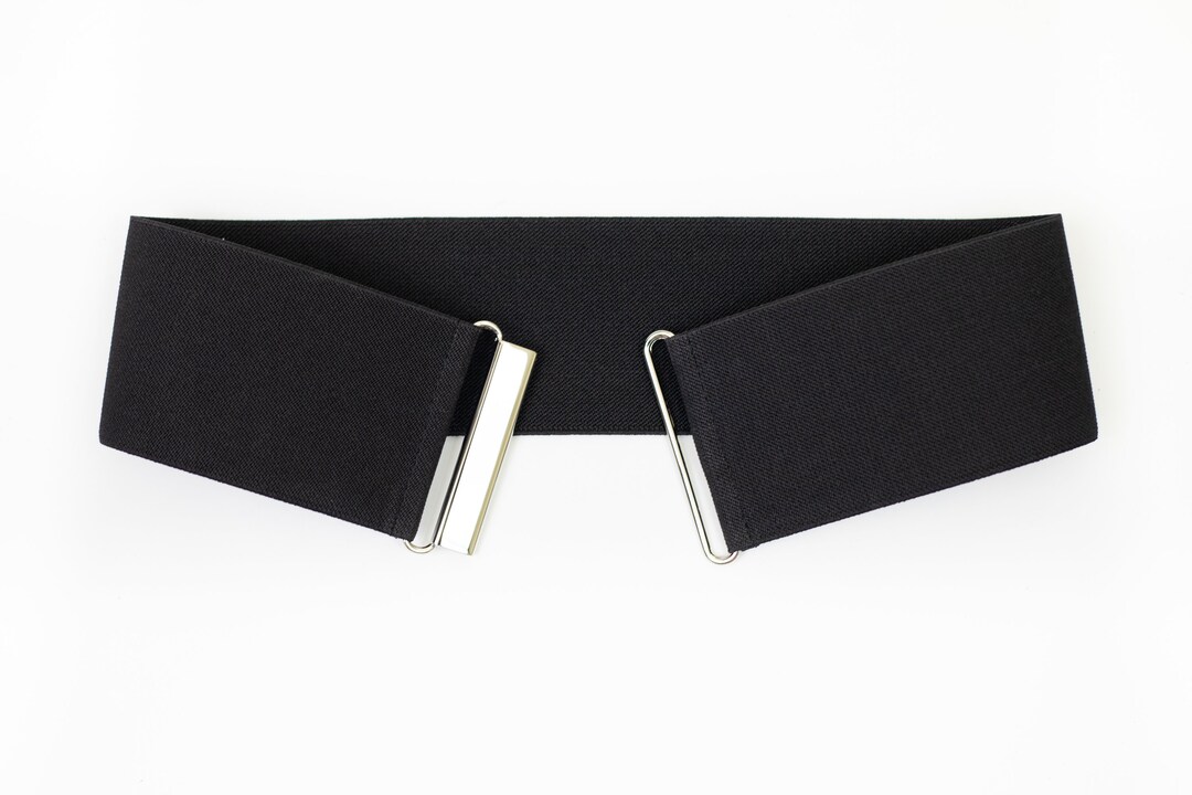 3 Black Wide Elastic Belt Plus Size Waist Cincher Belt Etsy