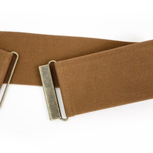 3" mousey brown elastic waist belt for women - wide stretch belt