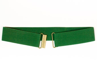 2" green elastic waist cincher belt  - Stretch equestrian belt for women