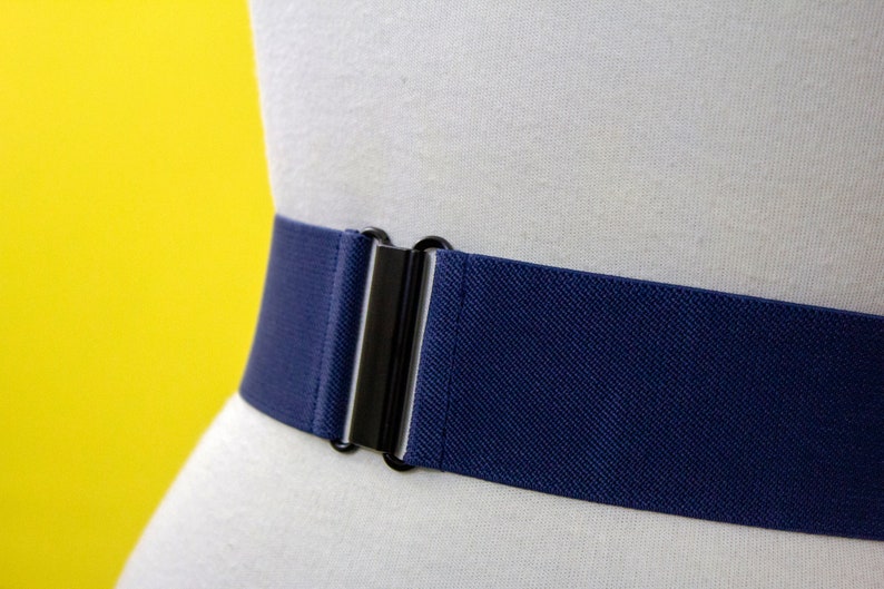 2 navy elastic waist belt for women dark blue cinch Etsy