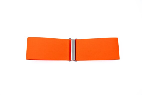 3 Neon Orange Stretch Belt Elastic Cinch Belt for Women
