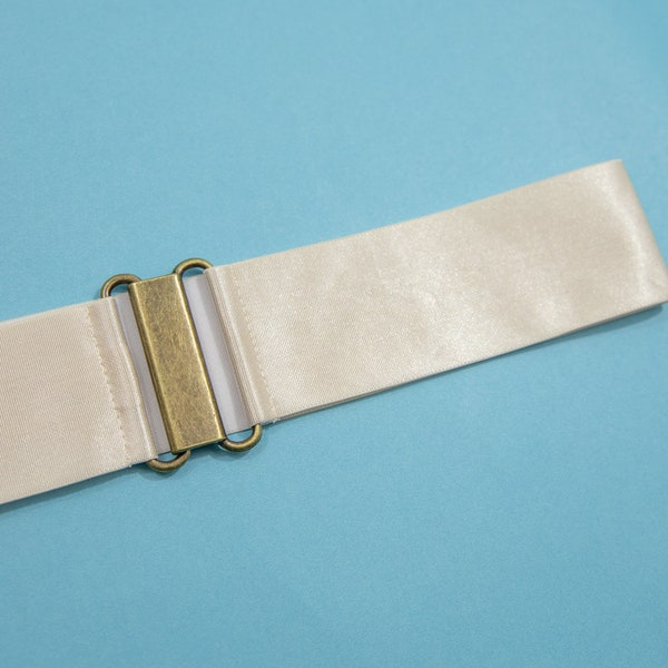 2" ivory satin bridal belt - elastic wedding belt for women