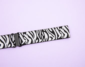 1.5" zebra stripe, animal print elastic belt, stretch belt for women