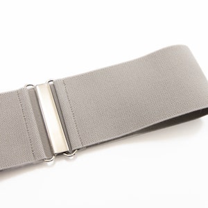 3&quot; taupe/grey elastic belt, wide waist belt for women