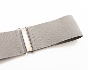 3" taupe/grey elastic belt, wide waist belt for women