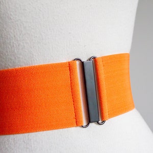 3" orange elastic belt | stretchy waist belt for women