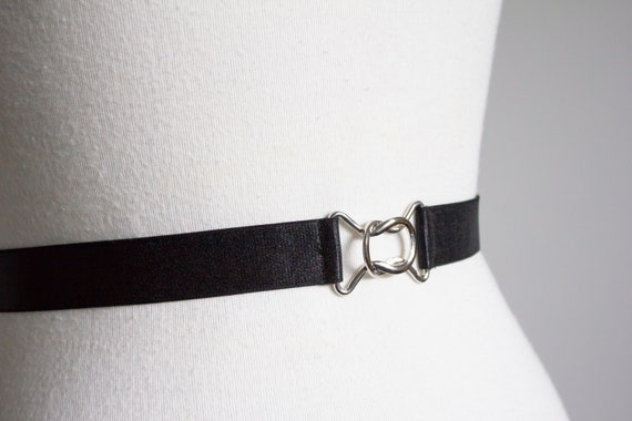 black satin belt with buckle