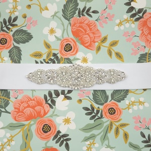 2&quot; rhinestone wedding belt - satin bridal belt with rhinestones in circle pattern - large
